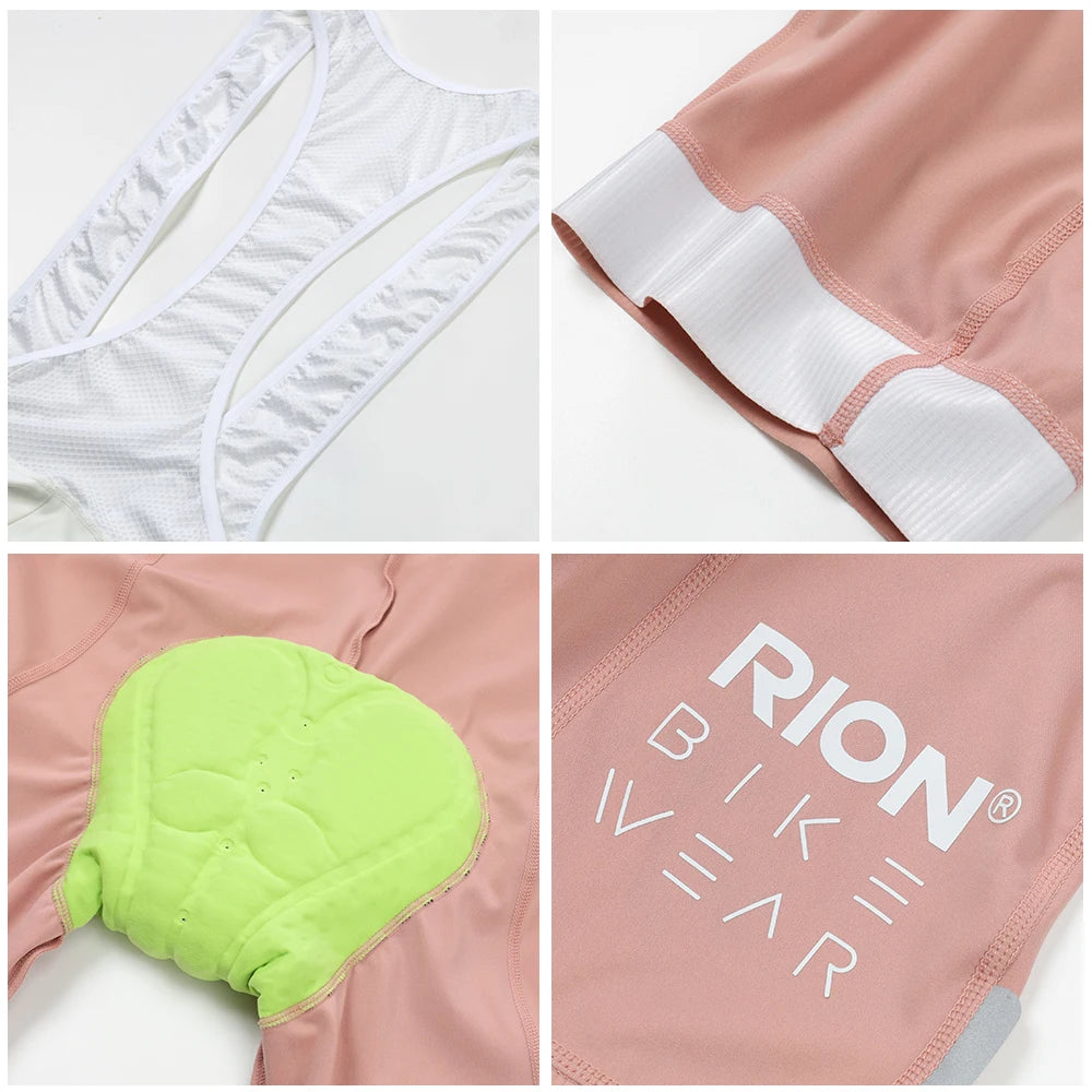 RION Women Men Cycling Bib Shorts Mountain Bike Breathable Padded MTB Tights Bicycle Wear Outdoor Sports Italian Dolomiti 6H
