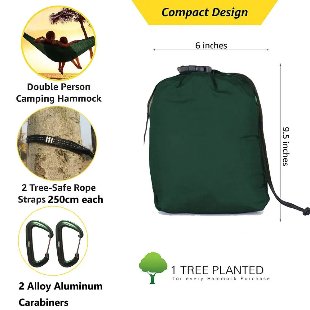 2 People Parachute Hammock Camping Survival Garden Hunting Leisure Hamac Travel Double Person Hamak with Hammock strap
