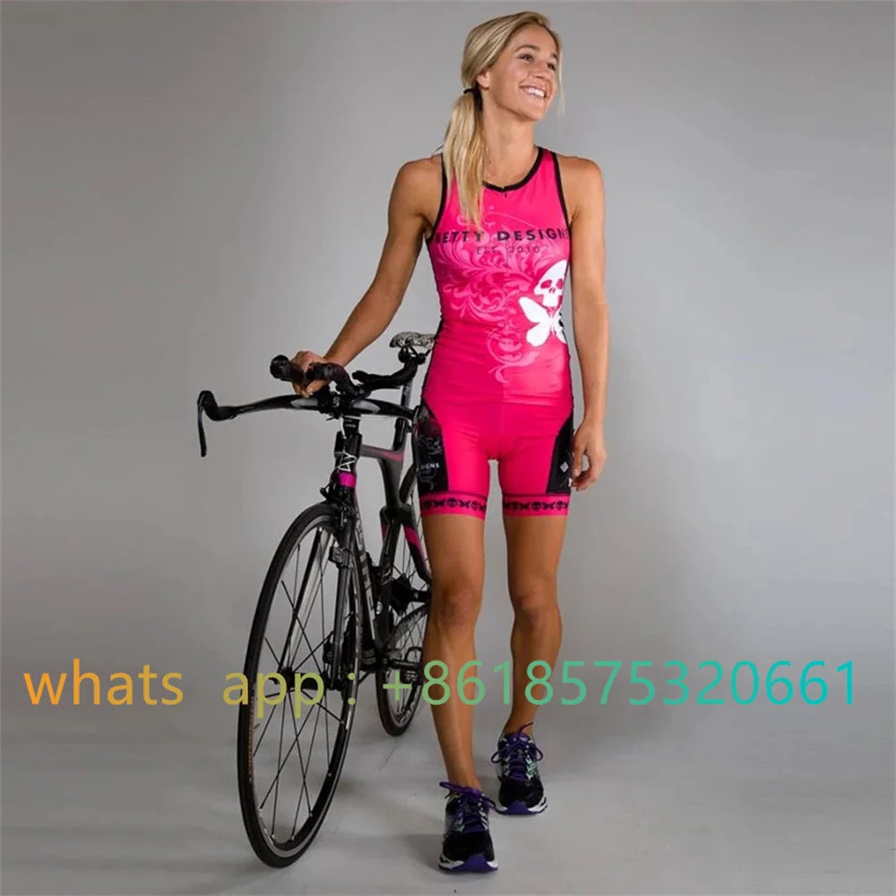 2023 Betty Woman Triathlon Cycling Skinsuit Summer Sleeveles Swimwear Custom Pro Bike Suit Ciclismo Cycling MTB Clothes Jumpsuit