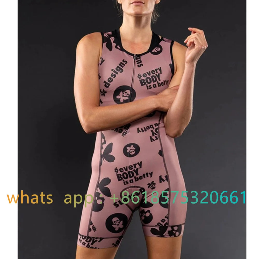 2023 Betty Woman Triathlon Cycling Skinsuit Summer Sleeveles Swimwear Custom Pro Bike Suit Ciclismo Cycling MTB Clothes Jumpsuit