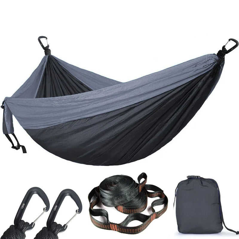 2 People Parachute Hammock Camping Survival Garden Hunting Leisure Hamac Travel Double Person Hamak with Hammock strap