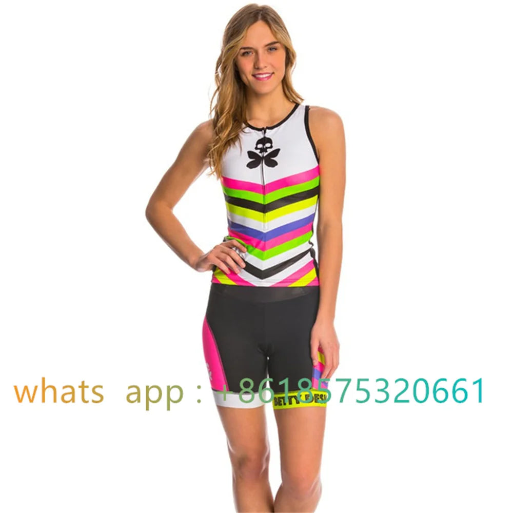2023 Betty Woman Triathlon Cycling Skinsuit Summer Sleeveles Swimwear Custom Pro Bike Suit Ciclismo Cycling MTB Clothes Jumpsuit