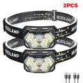9 LED Strong Light Headlamp USB Rechageable Motion Sensor Headlight Portable Fishing Camping Outdoor Head Lamp Work Flashlight
