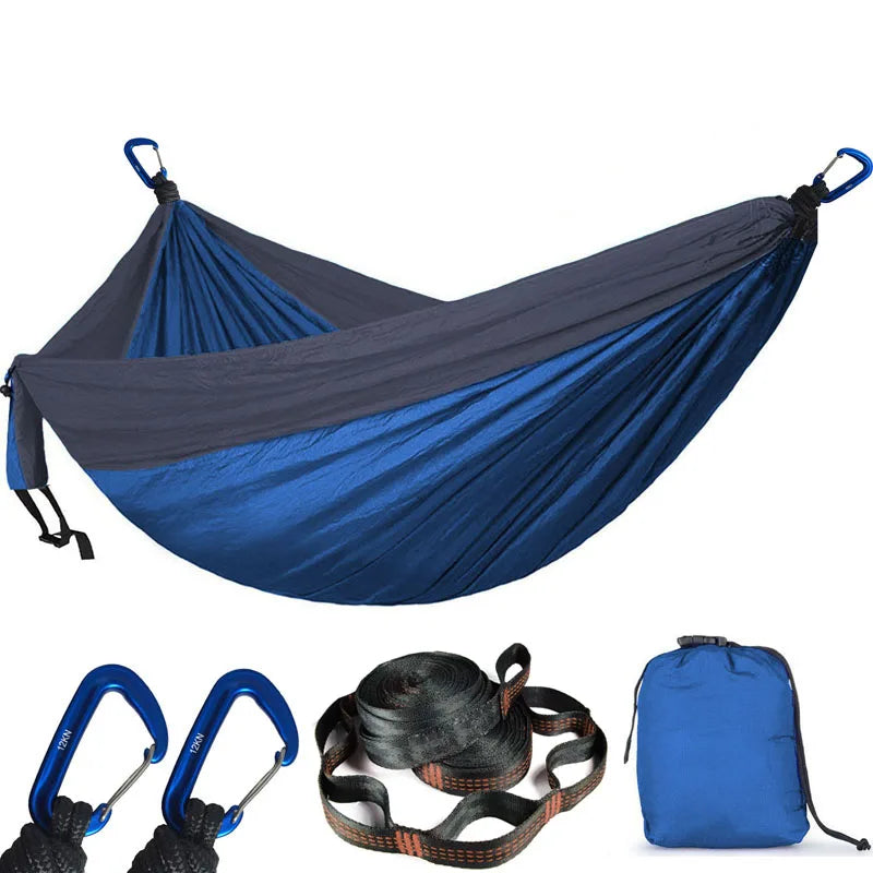 2 People Parachute Hammock Camping Survival Garden Hunting Leisure Hamac Travel Double Person Hamak with Hammock strap